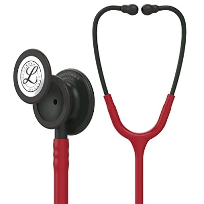 Image de 3M Littmann Stéthoscope de Surveillance Classic III, Tubulure Bordeaux, Black Edition, 69 cm, 5868
