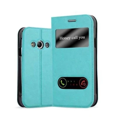 Image de cadorabo Coque pour Samsung Galaxy XCOVER 3 en Turquoise Menthe Housse Protection avec Stand Horizontal et Deux Fenêtres Portefeuille Etui Poche Folio Case Cover