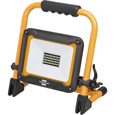 Image de Brennenstuhl Projecteur LED portable JARO 3050 M pour une utilisation en extérieur IP65 (Spot de chantier 30W avec 3m câble, verrouillage rapide sur glissière) 2650 lm Jaune/Noir