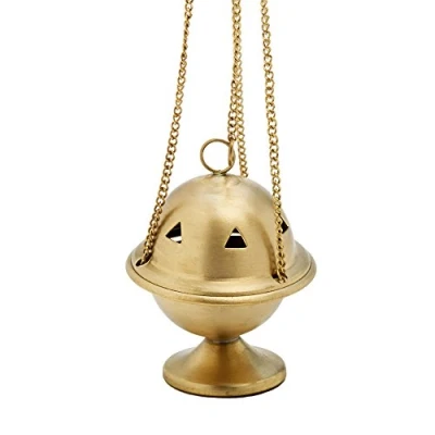 Image de NKlaus encensoir avec chaîne 30cm Laiton déco doré 7530