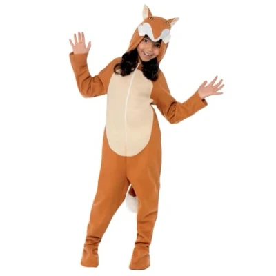 Image de Smiffys Costume de Renard, Orange, Tout en un avec Capuchon et Queue