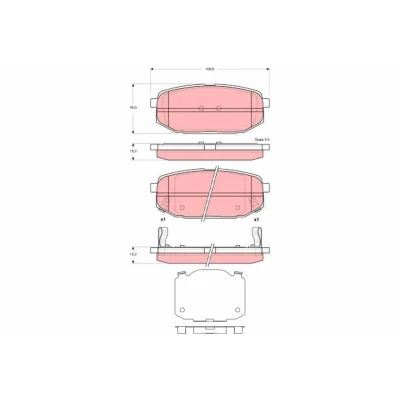 Image de TRW GDB3384 Jeu de plaquettes frein avec indicateur d&#039;usure