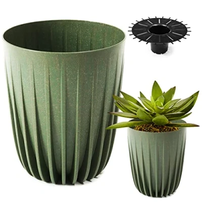 Image de Konzept 11 pot de fleurs haut 19 cm diamètre, grand pour extérieur, balcon, cache avec insert, vert, palmier