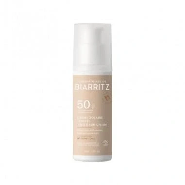 Image de Laboratoires de Biarritz Crème solaire teintée pour le visage Ivoire Certifié Bio SPF50 Hydratée, mate un éclat sain 50 ml Made in France