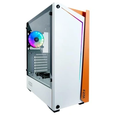 Image de AZZA Apollo 430W DF2 Boîtier Tour en Verre trempé Blanc/Orange