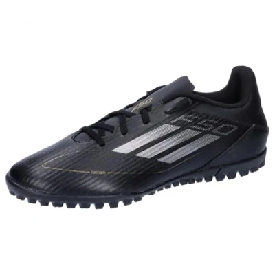 Image de adidas Performance F50 CLUB TF Chaussures de foot multicrampons, Homme, Taille: 46, Core black/iron metallic/gold metallic Matière synthétique