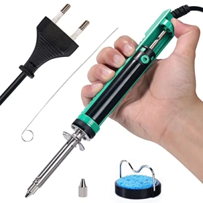 Image de YIHUA 929D V Fer à dessouder électrique dépression Pompe a avec poignée de chargement plus courte et buses dessoudage 1.0mm 1.2mm pour le trous traversants (EU PLUG)