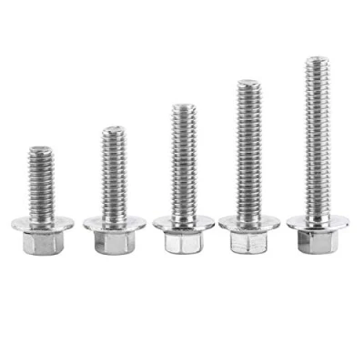 Image de 10 pièces M6 acier inoxydable SS304 vis à bride hexagonale de tête rondelle bouchon boulons hexagonales(M6*35), Accessoires auto