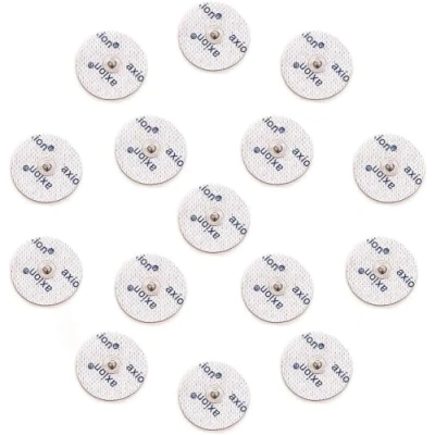Image de Lot de 16 électrodes rondes pour le visage axion Compatible avec les appareils Beurer et Sanitas Patchs autocollants Ø 3,2 cm à utiliser votre électrostimulateur TENS EMS