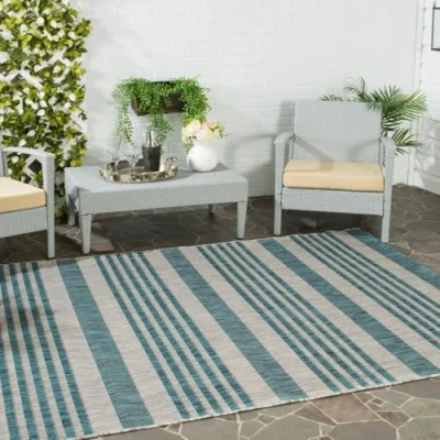 Image de Safavieh Grand Tapis de Salon rectangulaire pour Une Utilisation en intérieur, Polypropylène, Gris/Bleu, 200 X 300 cm