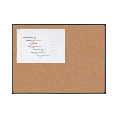 Image de BoardsPlus Economy Tableau en liège, 120 x 90 cm, cadre Tech Alloy Noir