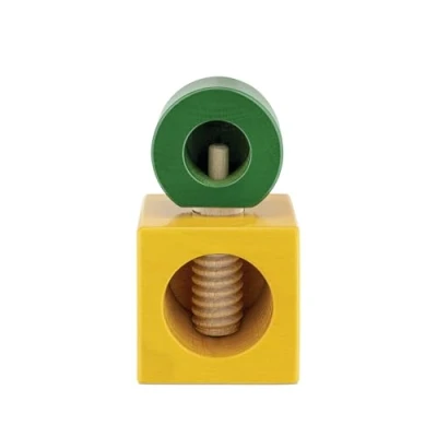 Image de Alessi Twergi ES20 1 Casse Noix Design, en Bois de Hêtre, avec Poignée et Corps Colorés, Finition Laquée Brillante, Jaune Vert