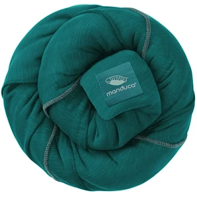 Image de manduca Sling &gt; Teal &lt; Porte bébé élastique/écharpe de portage bebe, coton bio, pour nouveau nés dès la naissance &amp; jeunes enfants (3,5 15kg), vert