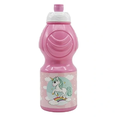 Image de ALMACENESADAN, 4833, Pack retour à l&#039;école Licornes ; composé de bouteille d&#039;eau 400 ml, produit réutilisable, sans BPA