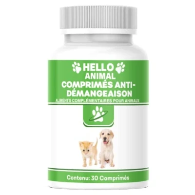 Image de Nouveau : HelloAnimal Anti démangeaisons COMPRIMES pour Animaux domestiques, Chat et Chien, Aide IMMEDIATE Les irritations de la Peau