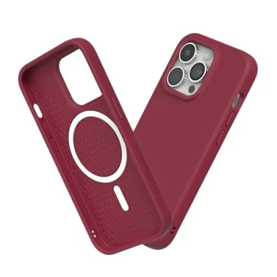 Image de RhinoShield Coque Compatible avec [iPhone 14 Pro] SolidSuit Magsafe Fine Technologie d&#039;absorption des Chocs et Finition Premium Mate Rouge Bordeaux