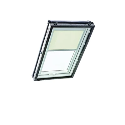 Image de Store à Enroulement Roto pour Fenêtres de Toit Toile Exclusif Lumière du Jour Rail Guidage Argent la Série Designo R6/R8, i8 et Classic 64/84 Taille 074/118 07/11 Beige Clair