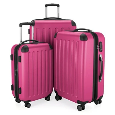 Image de HAUPTSTADTKOFFER Spree Set de 3 valises, Bagages rigides, ABS, TSA, extensible, extra léger, 4 roues, (S M &amp; L), Magenta