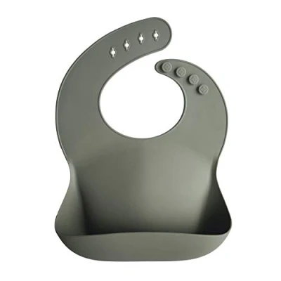Image de mushie Bavoir Bébé en Silicone Bavoirs Imperméables Réglables Faciles à Essuyer 4 Tailles Avec Poches Avant Profondes 100% Sans BPA et Phtalate Beige