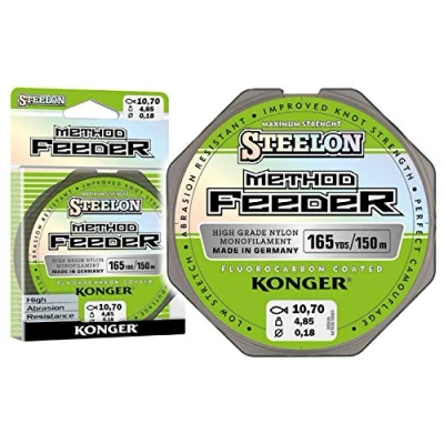 Image de Konger Fil de pêche Steelon Method Feeder Fluorocarbone Bobine monofilament 150 m 0,18 0,30 mm Méthode 0,20 / 5,80 kg