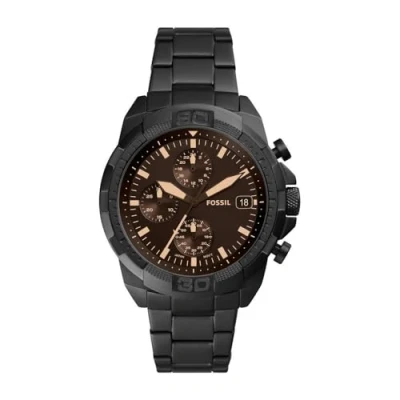 Image de Fossil Bronson Montre à aiguilles, Homme, Taille: One Size, Black