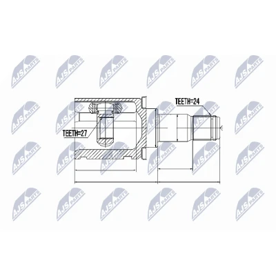 Image de FEBEST 0111 MCV30LH Joint, arbre de commande Essieu avant gauche, du côté boîte vitesses TOYOTA: RAV4 III SUV, Camry VI Berline, Previa / Estima II