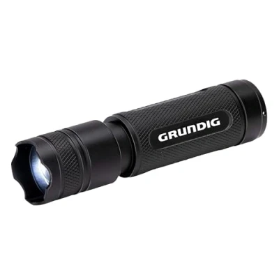 Image de GRUNDIG Lampe de poche LED 500 lumens 10 W 200 m 3 modes d&#039;éclairage : haut, faible, pulsé