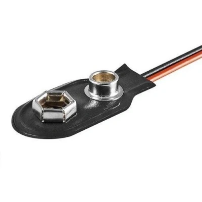 Image de CABLEPELADO Porte piles pour 1 pile 6LF22 Clip de batterie en forme I Comprend un câble 200 mm Convient 6F22, 6HR61, 6LR61 9 V