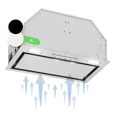 Image de Klarstein Hotte Aspirante 52cm, Encastrable Silencieuse, de Cuisine 90cm avec Lampes LED, Débit d&#039;Air Puissant 397 m3/h, Évacuation, Commandes Tactiles