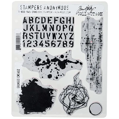 Image de Tim Holtz Stampers Anon CLING RBBR TAMPONS GRUNGED, Taille unique