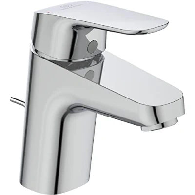 Image de Ideal Standard B1708AA Mitigeur de lavabo Ceraflex avec bonde en métal G1 ¼ Fixation par Le Bas Bec Fonte Rigide Saillie : 101 mm Hauteur d&#039;écoulement 68 Surface chromée, Auslaufhöhe 68mm