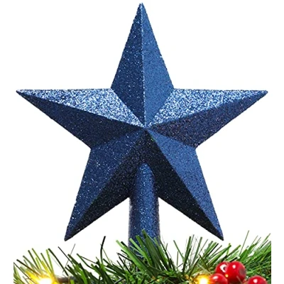 Image de Christmas Concepts® 20cm Glitter Tree Top Décoration Étoile Topper de Sapin Noël (Bleu Nuit)