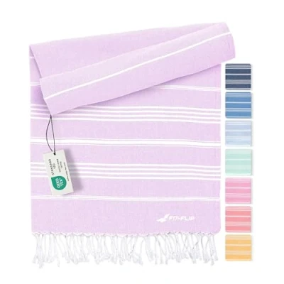 Image de Serviette de Plage hammam Fouta en Coton 100% recyclé Turque à séchage Rapide, fouta, Bain pestemal idéale comme Drap XXL Lila 100x200cm Sultan