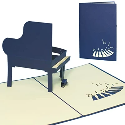 Image de LINPopUp®, Carte Pop Up 3D, d&#039;anniversaire, de voeux, Piano musical, LIN17126, N129