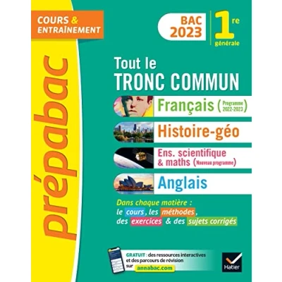 Image de Prépabac Tout le tronc commun 1re générale Bac 2023 (toutes les matières): Français, Histoire Géographie, Enseignement scientifi... Livre d’occasion
