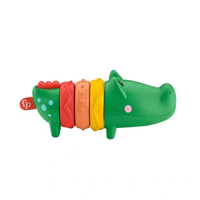 Image de Fisher Price Alligator Cliquetis Jouet d’éveil bébé avec bruits de hochet, 6 Mois et Plus, GWL67