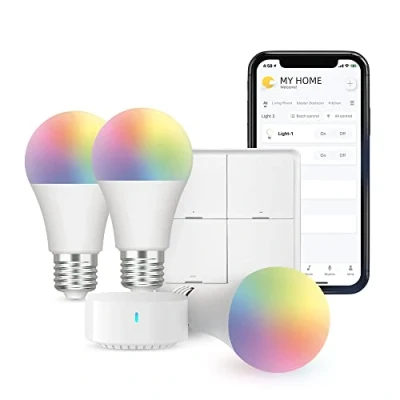 Image de broadlink Ampoule intelligente FastCon LB4E27, changement de couleur avec synchronisation musicale, A60/E27/9W/800LM, fonctionne Alexa et Google Home