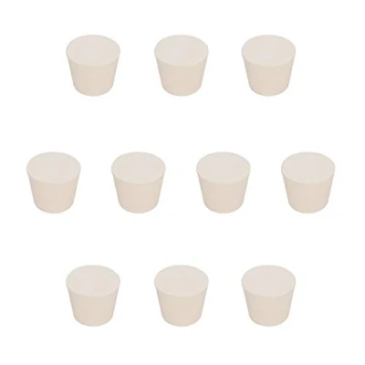 Image de stonylab Bouchons en Caoutchouc, 10 Paquets 7# 28mm x 37mm 30mm Blanc Joint Fuselé de Lab, Convient à tous les flacons Erlenmeyer stonylab/Labasics
