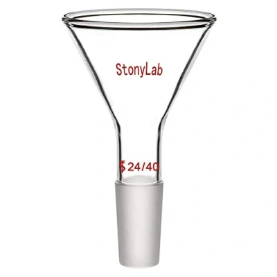 Image de stonylab verre Entonnoir à Poudre Tige Courte avec Diamètre Extérieur Supérieur de 75mm et 24/40 Inner Joint, Filter Funnel en Glass