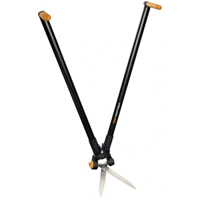 Image de Fiskars Cisaille à Levier multifonctions pour haies &amp; gazon, Portée max.: 2,5 m, Noir/Orange, PowerLever, GS53, 1001565