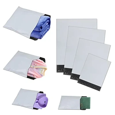 Image de huruirui Enveloppe Plastique Expedition Pack Mixte de 4 Modèles Emballage colis vinted Plastiques Auto Adhésive Inviolables et Imperméables Sacs d&#039;expédition Pochette envoie Blanc 50Pcs