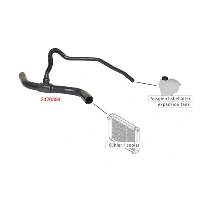 Image de METZGER 2420394 Durite De Refroidissement EPDM (éthylène propylène diène caoutchouc) RENAULT: CLIO 2, Kangoo I, I Express