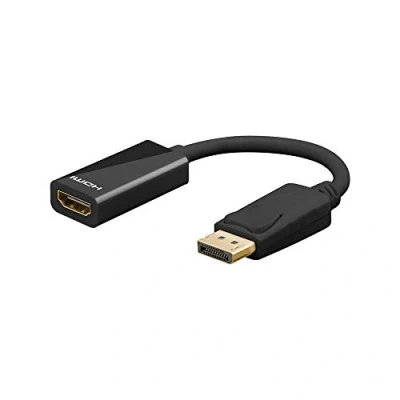 Image de Adaptateur HDMI, DisplayPort Goobay 67881 [1x port Display mâle =&gt; 1x HDMI femelle] 0.20 m noir contacts dorés