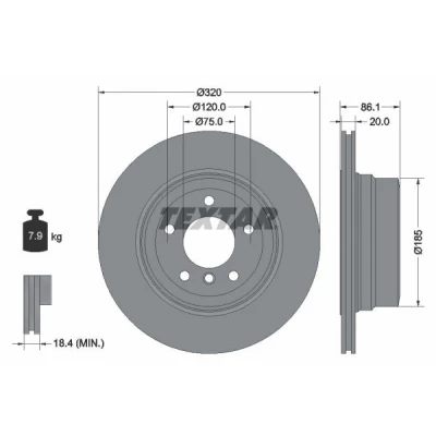 Image de TEXTAR PRO 92202003 Disque de frein 320 20 05/06 120 ventilé l&#039;intérieur revêtu sans boulon fix roue, moyeu roue BMW: 5 Berline