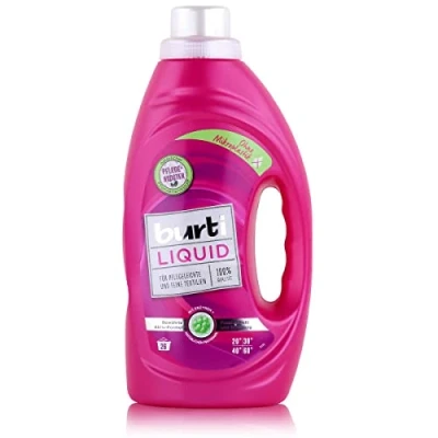 Image de Burti Lessive liquide 1,45 l avec protection des fibres pour textiles fins et faciles d&#039;entretien, sans microplastique