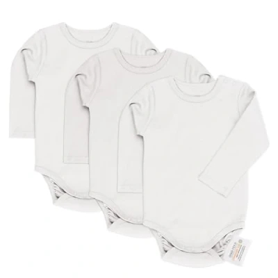 Image de LaLoona Body Bebe à Manches Longues Lot de 3 Bodies Bébé Fille et Garçon en 100% Coton, avec Boutons Pression, Testé Oeko Tex 100 Blanc 86 92