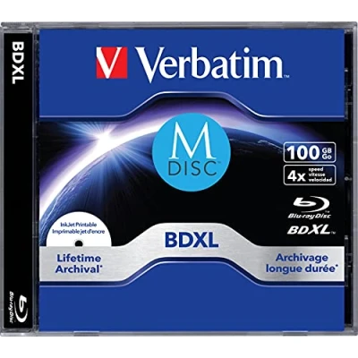 Image de Verbatim MDISC Lifetime archival BDXL 100GB boîtier avec lot de 1, BDXL, 120 mm, 100 Go, Coffret à bijoux, 1 pièce(s)