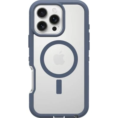 Image de OtterBox Coque Defender XT MagSafe pour iPhone 16 Pro Max, Antichoc, Anti Chute, Robuste, supporte 7X Plus de Chutes Que la Norme Militaire, Transparent/Bleu