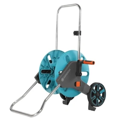 Image de Gardena dévidoir CleverRoll M : sur roues d&#039;une capacité de 60 m, particulièrement stable, avec clip rangement, arrêt anti goutte, côté manivelle sélectionnable librement (18511 20)