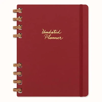 Image de Moleskine Agenda Non Daté, à Spirales 12 Mois avec Couverture Rigide, Format XL 20 x 25 cm, Crush Cherry